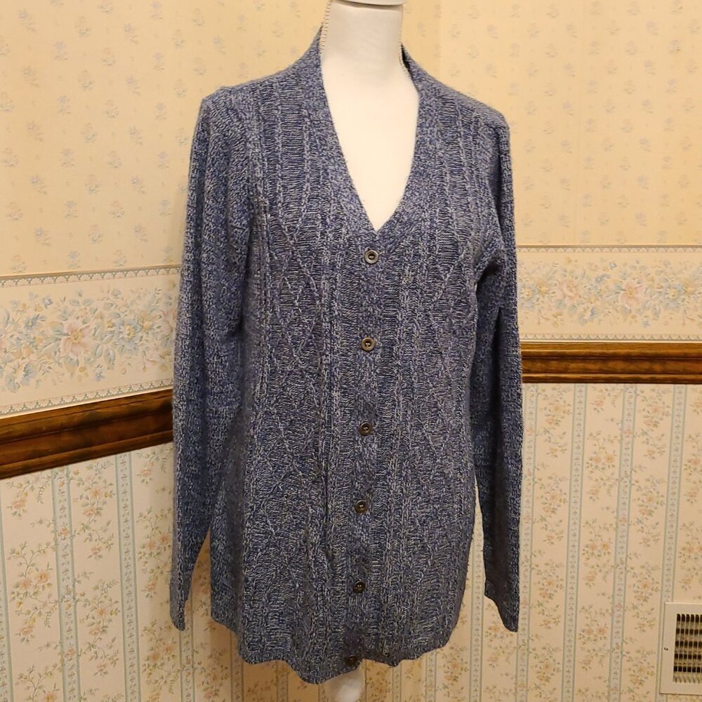 KAREN SCOTT V-NECK LONG SLEEVE CARDIGAN BUTTON CLOSURE SIZE XL